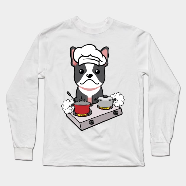 Funny french bulldog is cooking Long Sleeve T-Shirt by Pet Station